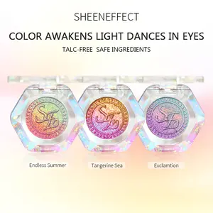 SheenEffect Tri-Color Gradient eyeshadows，Gradient Eyeshadow & Highlighter | Long-Wearing, Highly Pigmented，Valentine's Day Gift，iridescentshimmer, talc free, holographic,color-shifting, metallic iridescent shimmer shadow
