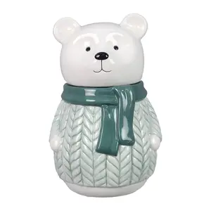 Young's Ceramic Frosty Winter Goodie Jar