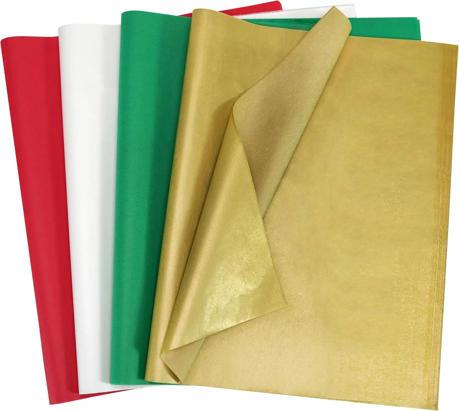 120 Sheets Christmas Tissue Paper for  Bags, 20" x 14" Red Green  White Wrapping Tissue Paper for Gifts Holiday Decoration DIY Craft