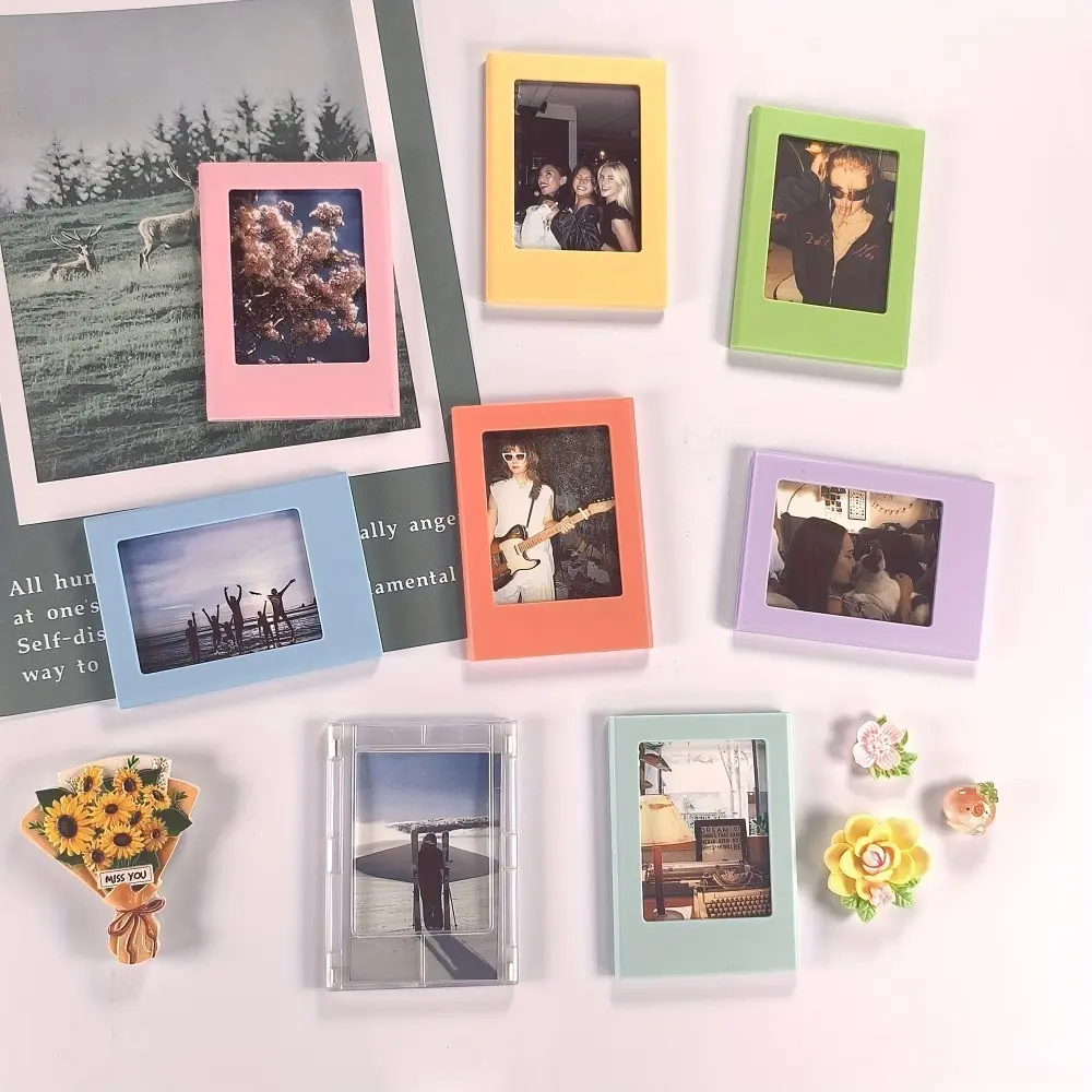10pcs Refrigerator magnetic plastic photo frame, suitable for displaying photos on Fujifilm Polaroid film - a photo frame for preserving family memories, can be used as decoration for home and office, Magnetic photo frames