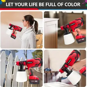 2024 Rechargeable Paint Sprayer For Milwaukee M18 18V Batteries, Includes 4 Replacement Nozzles, Airless Electric Paint Spray Gun Tool For Walls, Ceilings, Furniture, Fences, Automotive Spraying (Battery Free)