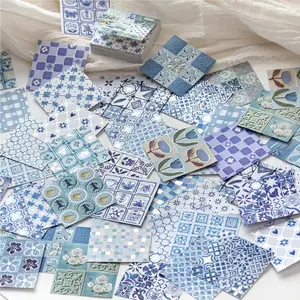 200 pcs Silver-Foiled Decorative Tile Sticker Book — "Colorful Tiles" Series: Vintage-Style Backgrounds, Collages, and Decorative Accents for Planners & Journals