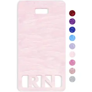 RN Badge Buddy Vertical Cute Registered Nurse Badge Buddy Colorful and Glitter  RN Card  Size for Standard  ID (Light  )