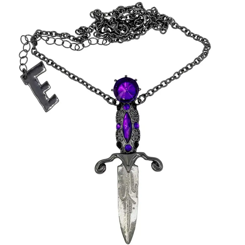Elvira Dagger Necklace Purple Jewelry
