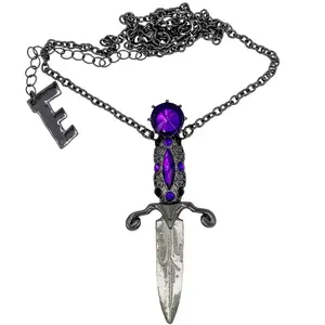 Elvira Dagger Necklace Purple Jewelry
