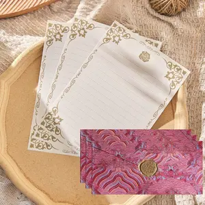 16pcs Nine Cloud Series Envelopes Vintage Rose Paper Set, High-Quality Invitation Wax Seals, Perfect for Weddings, Valentine's Day, Christmas