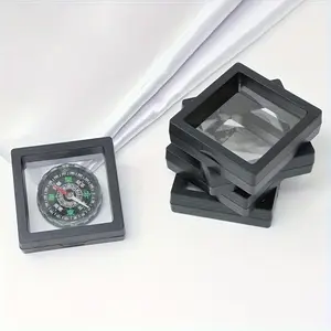 50pcs Floating Display Boxes, 3D Hanging Jewelry Storage Cases with Dust-Proof PE Film, Transparent Plastic Boxes for Earrings, Bracelets, Necklaces, Lipsticks, Coins, Medals, and Gifts, Featuring a Stylish Design with a Secure Closure System