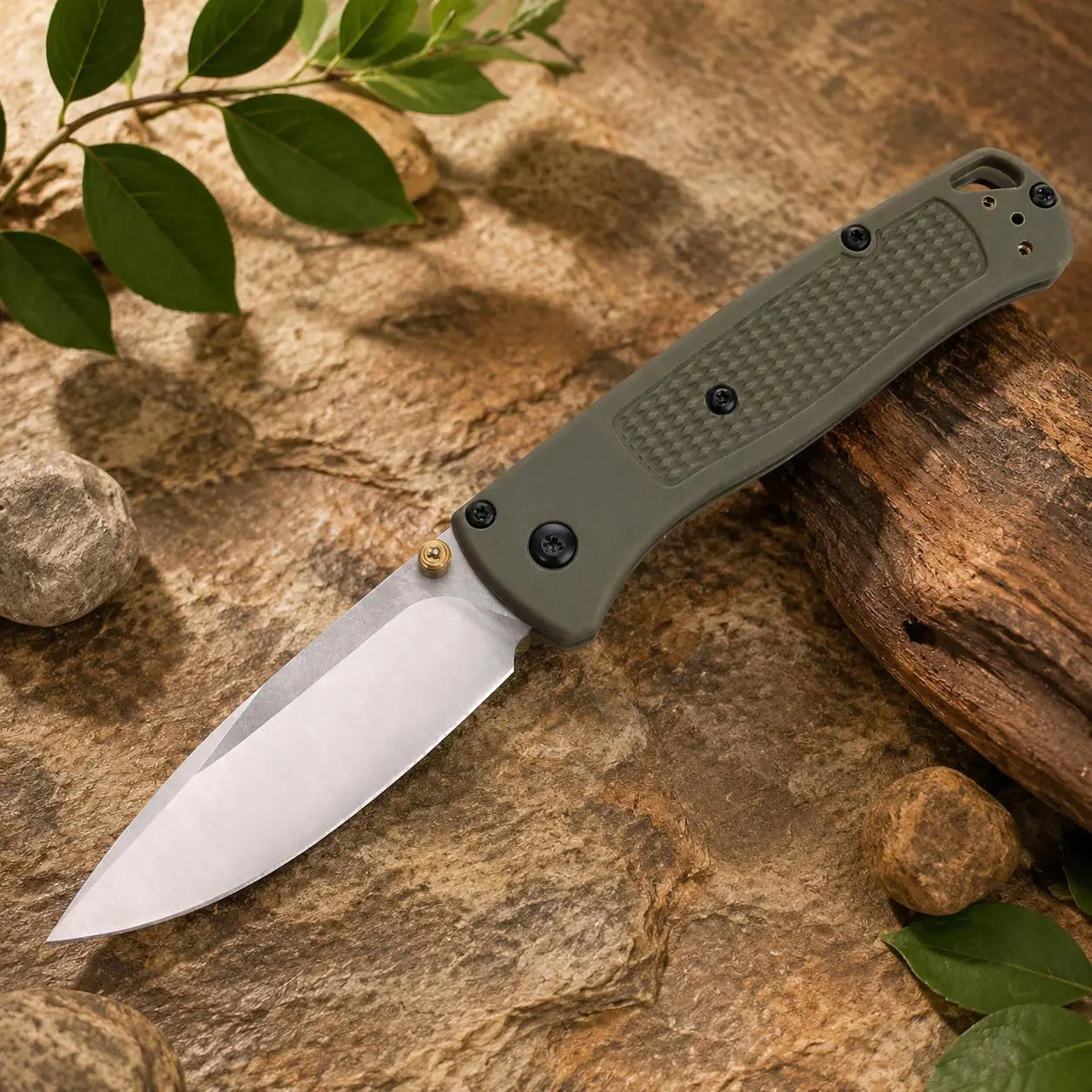 535 Portable Outdoor Folding Kitchen Knife, Military Green Handle with White Blade, Camping & Everyday Use Tool, Survival Gear Equipment, Ideal Gift Option