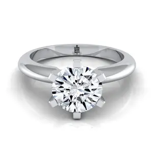 The Leonora Solitaire Engagement Ring Setting for Round Diamonds in Platinum