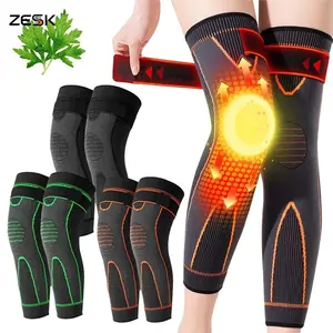 Self-Heating  Mugwort Knee Sleeves Acupressure Thermal Compression Knee Braces Adjustable Warm Therapy Knee Support Pads For Joint Pain Relief Running Sports Men Women