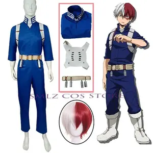 Todoroki Shoto Anime Cosplay Costume Jumpsuits Straps Prop Belt Wig Set Halloween Party Play Clothing for Woman Man