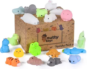 Nutty Toys Animal Squishies, 20 Soft & Cute Kawaii Fidgets | Top Classroom Prizes, Bulk Pinata & Easter Egg Fillers | Unique Gifts for Kids, Teens, Adults | Best Boys & Girls Valentines Day Idea 2026