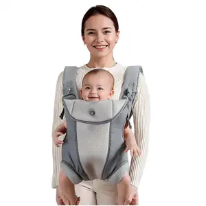 Ergonomic Baby Carrier with Adjustable Strap,4-in-1 Newborn to Toddler Carrier,Breathable Mesh Baby Carrier for Summer,Compact for Travel & Outdoor Adventures,Ideal for Infants 0-3 Years