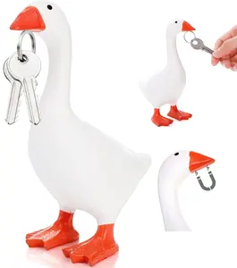 Elegant Resin Goose Desktop Sculpture Statue for Home Decor,Dual Key Holder and Tool Rack,Perfect Housewarming Gift for Bedroom, Office, Hotel, Home Decor Ornament, Decorative Desktop Statue,Mother's Day gift,Father's Day gift