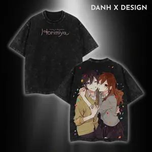 Horimiya Oversized Tee | Hori & Miyamura Edition | Soft Cotton Streetwear for Fans of Hidden Selves, Unexpected Love & Slice-of-Life Glow-Ups