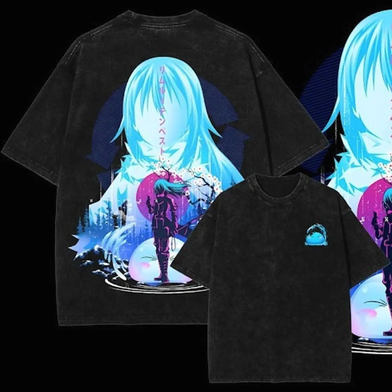 [FS] Retro Limited Vintage That Time I Got Reincarnated as a Slime Collection Ver 3 -Rimuru Tempest, Anime Double Printed Vintage Oversized Washed Tee VUE