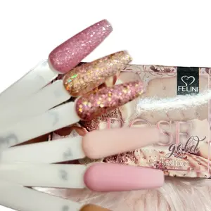 Felini  rose gold collection  acrylic powder