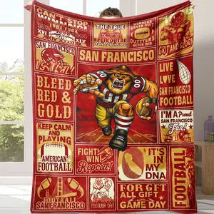 CountdownSale! San Francisco blanket，A warm nap blanketTeam Spirit Themed Print,Ultra Soft Lightweight Cozy Warm,Perfect for Game Day Tailgate Party,Living Room Decor College Dorm Room,Sports Fan Gift for Him Her Travel
