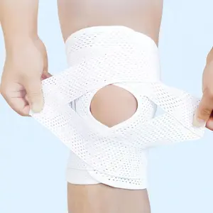 Knee Pain Relief with Air Mesh Compression, Adjustable Side Stabilizer, Ultra-Soft Bandage for Sports Running Meniscus Tear Arthritis Knee Compression Wrap