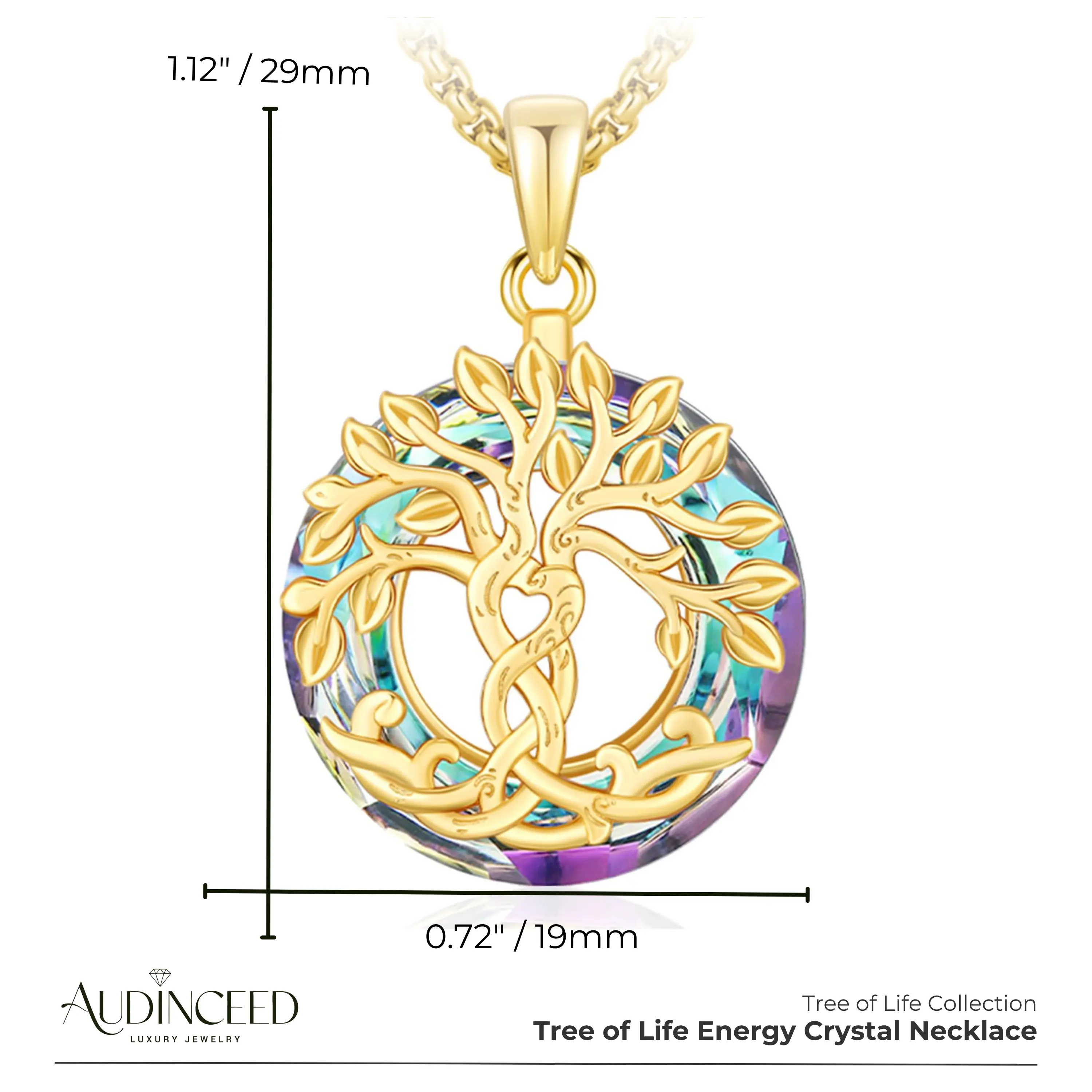 Gold-Plated S925 Silver Nebula Blue Crystal