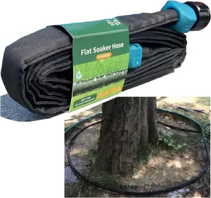 2025 Flat Soaker Hose 10 ft for Garden, 10' Linkable Drip Hose Diy Garden Irrigation System Saving 80% Water, Dual-layer Leak-free Design Water Hose with Holes