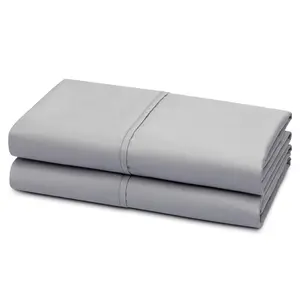 Soft-Knit Microfiber Maloufsleep Queen Pillow Cases. Set of Two. Color: Ash