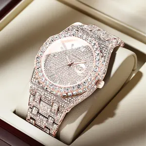 Unisex Luxury Moissanite Diamond Quartz Watch – Waterproof & Stylish for Work, Casual, or Gifts, Perfect for Valentine's Day & Anniversaries