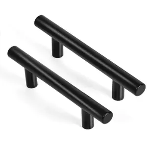 30 Pack Cabinet Handles 3 Inch Hole Center Matte Black Cabinet Pulls Stainless Steel Drawer Pulls