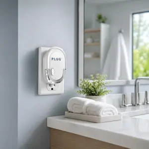 Febreze Noticeables Dual Scented Oil Warmer Plug-In Air Freshener,underlying smells,dual scents,plug warmer,30-day freshness,outlet freshener,Febreze refills,front entry,hallway,bathroom,powder room,kitchen,mudroom,laundry,dorm room,garbage odor,stale air