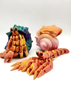 Custom 3D Printed Hermit Crab | Articulated Beach Buddy | Stress relief | Relaxation Toy