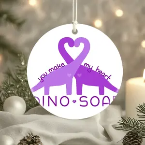 Christmas Ornaments Mac Soar Purple Dino Soar Tree Acrylic Decor Family Holiday Gift For Friends Birthday X-Mas Circle New Year