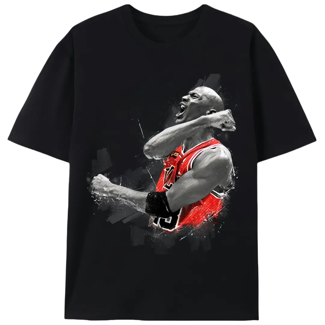 2025 New Arrival Men's 100% Cotton Knitting All Over Print Short-Sleeve Round Neck Fitted Cut Tshirt - Basketball Hero Design, Stretch Fabric, S-5XL Sizes Including 2XL, Stylish Casual Activewear for Athletic Activities