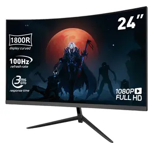 24" Curved Gaming Monitor – 100Hz FHD 1080P, 1ms, FreeSync, HDMI & DP, Slim Bezel, VESA Compatible