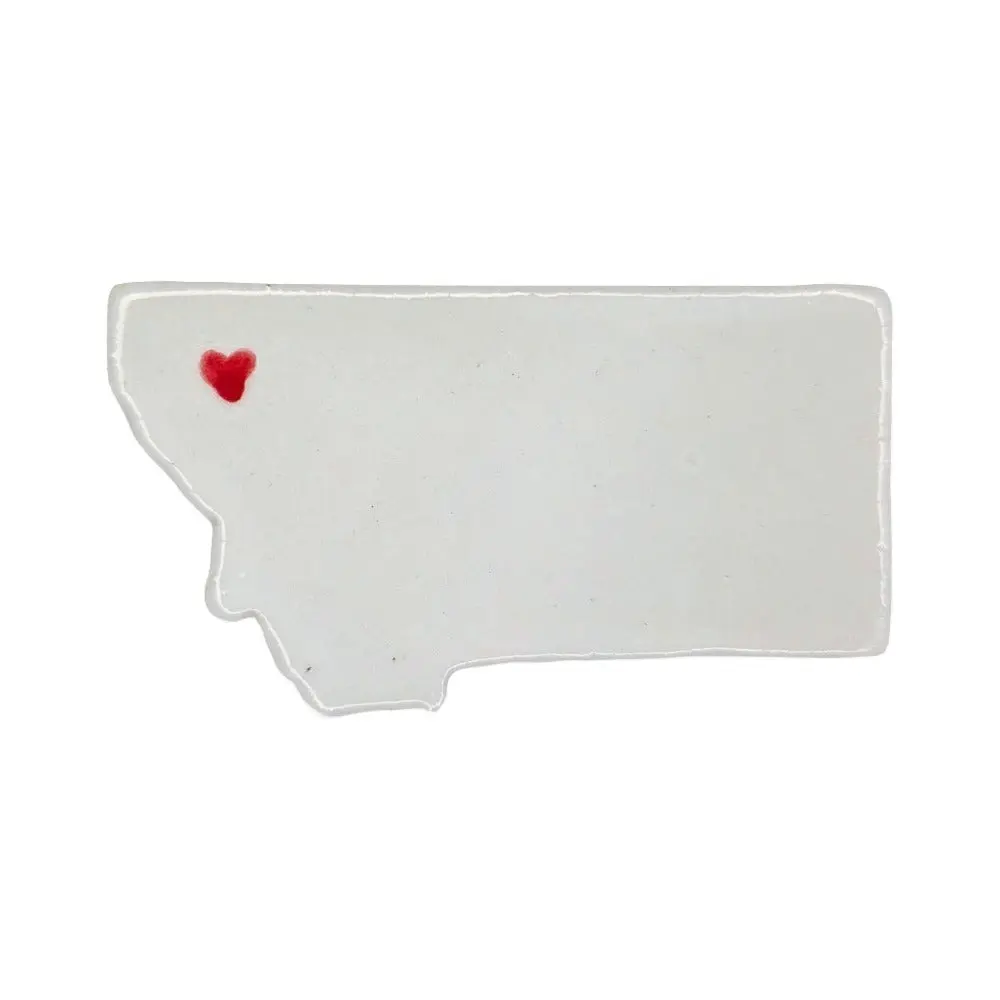Kalispell Ceramic Fridge Magnet - Unique Handmade Montana State Decor Gift