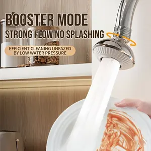 Flying Saucer Faucet Extender, Say Goodbye to Splashing! Kitchen Faucet Aerator with Pressure Boost, 3-Mode Water Flow Regulator, Universal 360° Rotating Extension Nozzle, Efficient Water-Saving Filter