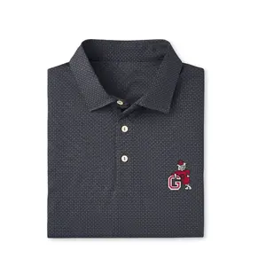 Vintage Dawg Tesseract Performance Polo Shirt - NC State Wolfpack Performance Polo Shirt for Men – Luxury Golf Polo, Breathable Stretch Fit, Grey Designer Casual Collared Shirt