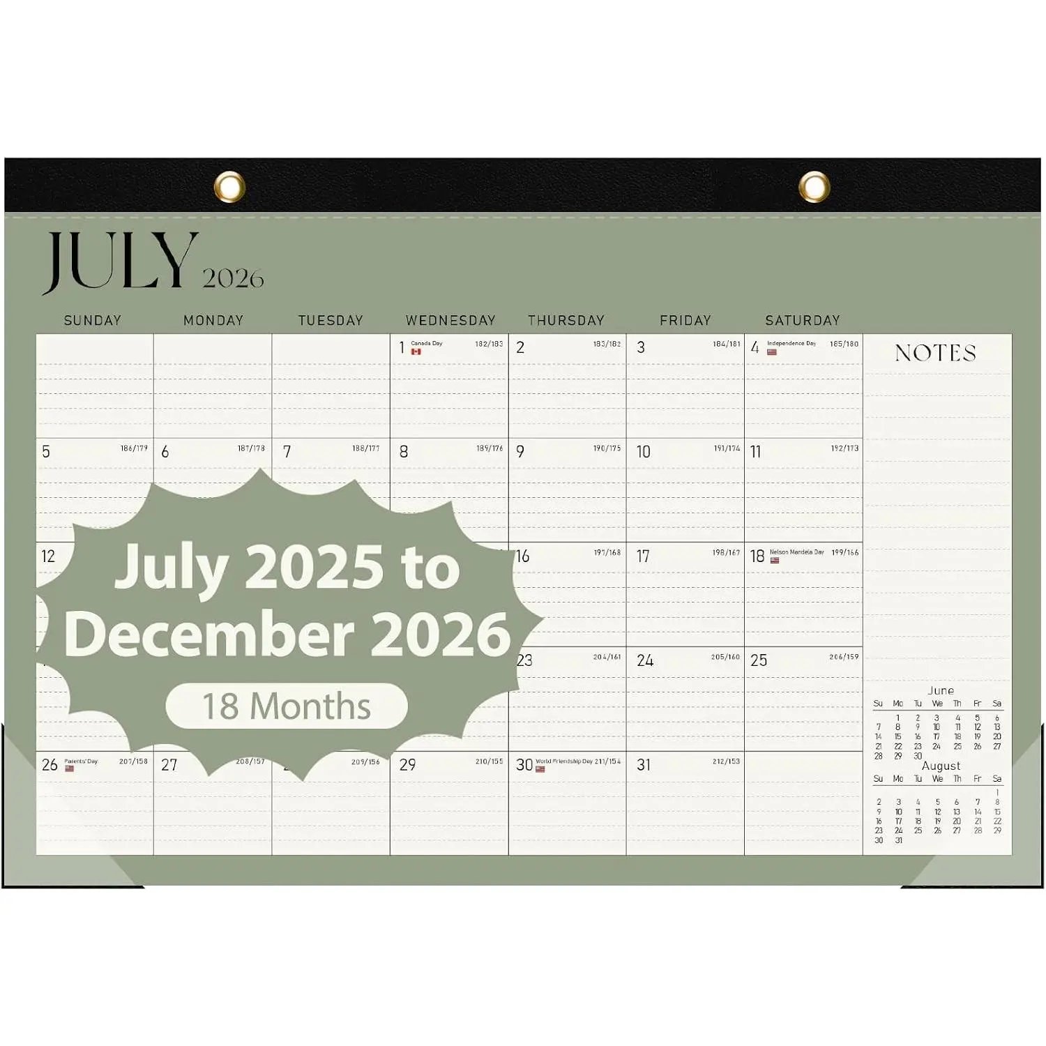 Desk Calendar 2025-2026, Runs Until December 2026 - Large Size 17" x 12" Desktop/Wall Monthly Calendar with To Do List, Personal Desk Calendar Planner for Home, School, Office