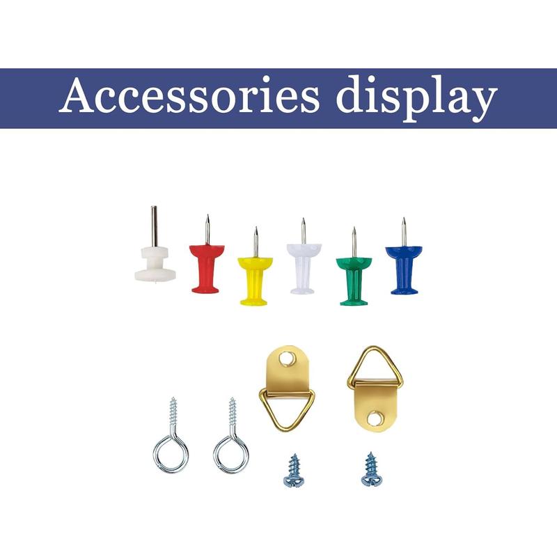 Black Cork Board Bulletin Board, 14.6"X 11" Cork Board, Oak Wood Finish Frame, Wall Mounted Cork Board for Office Home and School(Pins, Eye Bolts, gaskets, Screws)