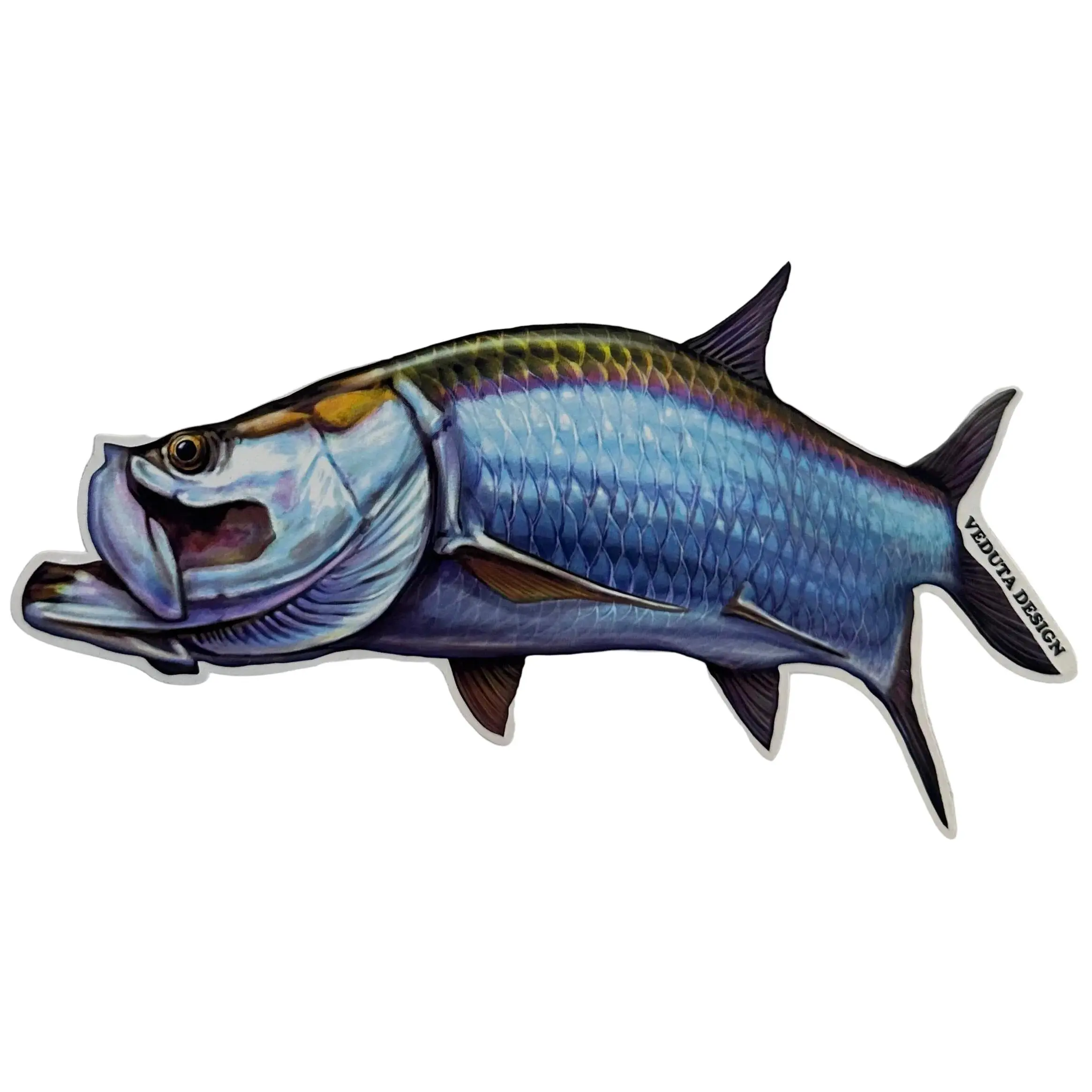 Large Saltwater Tarpon Fishing Vinyl Film Sticker - For Boats, Coolers, Outdoor Gear (DIY Scrapbooking & Stamping Accessory)