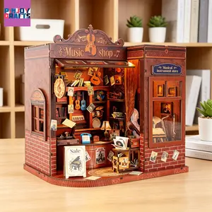 Vintage Music Store 3D Model, Handmade Wooden Miniature DIY Kit, Must-Have Collection for Music Lovers, Crafty Assembly Fun Project
