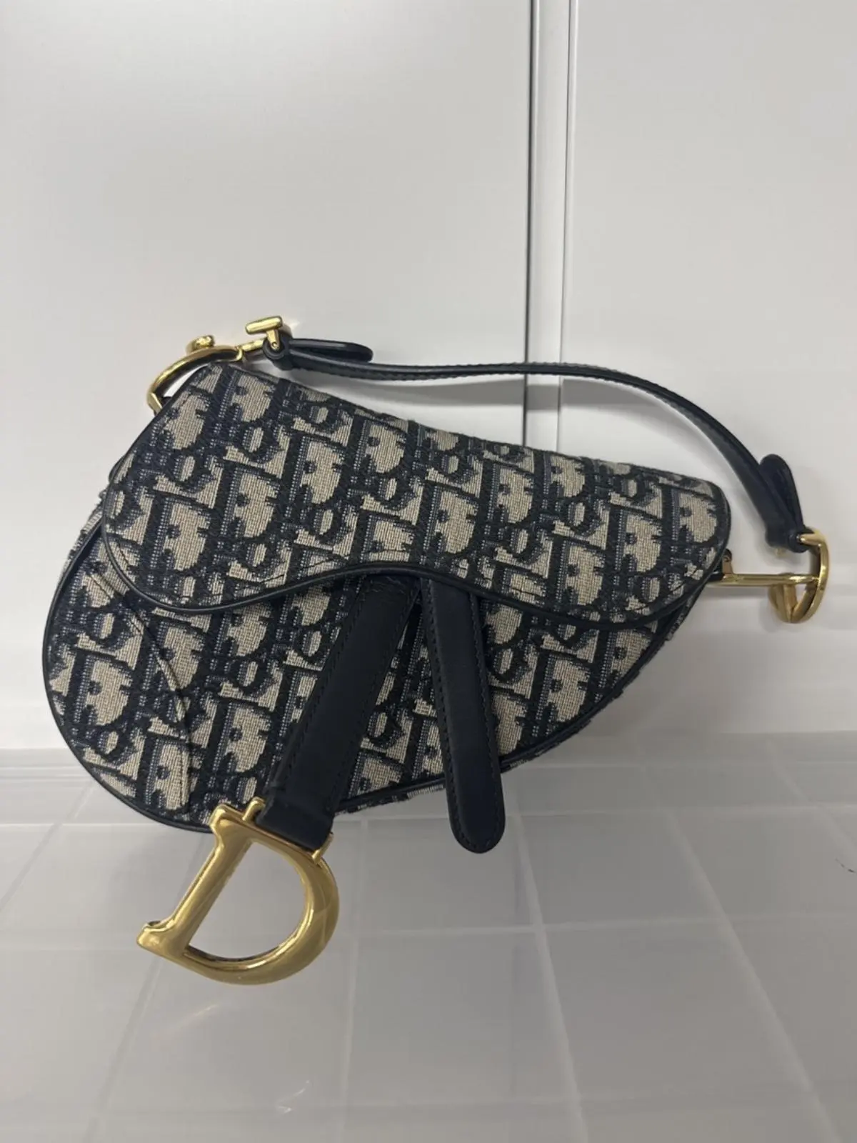 Pre-owned Dior As Shown Shoulder Bags Louis Vuitton Speedy Bandoulière 20 Monogram Jacquard Denim Navy 6250435