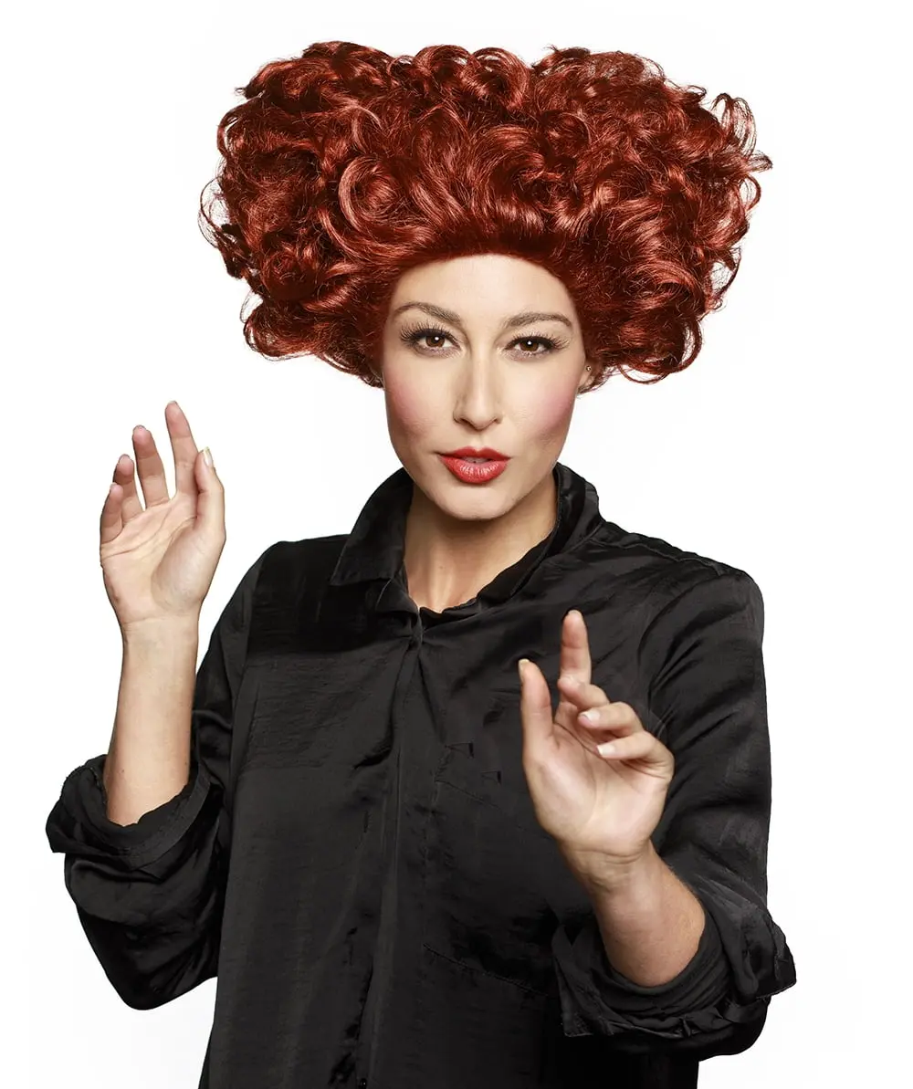 212 MAIN W-Sister Witch Costume Wig, Auburn Synthetic Fiber Wig, 1-Size Witch Accessory for Costume Use, Witch Accessories