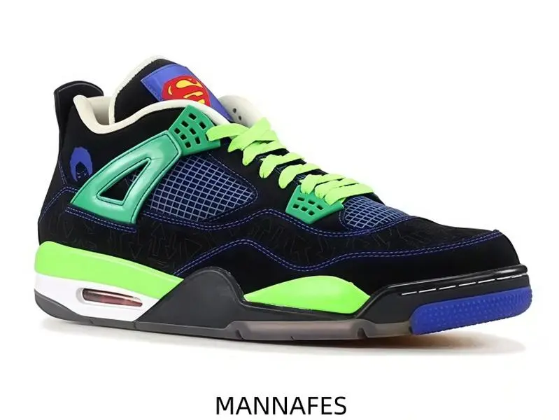 Black base with neon green laces and royal blue accents—pair these comic-inspired kicks with casual shorts for a look that’s bold, playful, and ready to own any street or weekend vibe.