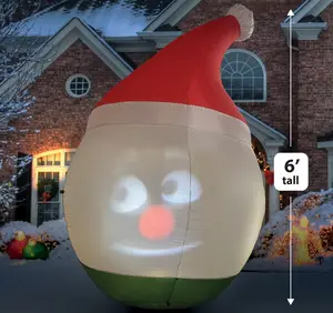 ANIMAT3D Inflatable Mr. Chill Talking Animated Inflatable Snowman with Built in Projector & Speaker Plug'n Play Led Lantern Led Mood Light Christmas Tree Decoration