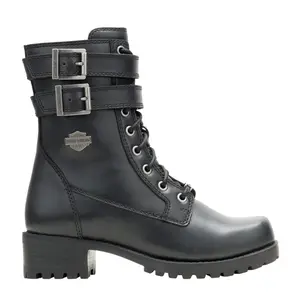 Harley-Davidson Footwear Womens Leyton Motorcycle Casual Boots Ankle Low Heel 1-2" - Black
