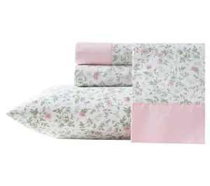 Laura Ashley Bonnie Pretty Pink Twin Sheet Set