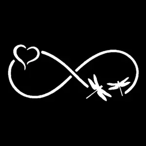 Dragonfly Heart Unlimited Vinyl Car Stickers - Waterproof Stickers for Laptops, Trucks, Mobile Phones, Vehicles, Windows, Walls, Cups, Fishing Boats, Skateboards - Truck Car Decal -1pc