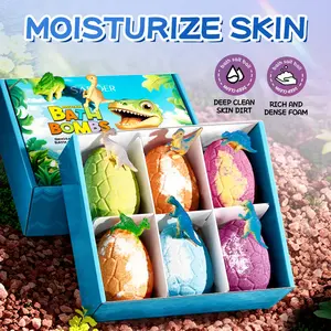 6Pcs Dino Egg Bath Bomb Set | Gentle Body Clean | Long Lasting Scent Bath Salts
