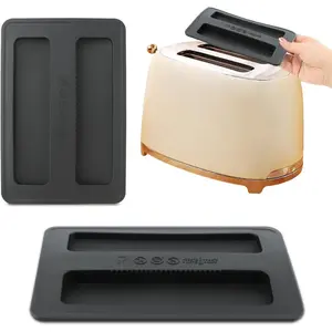 2 Slice Silicone Toaster Cover, Black Dust Cover for Bread Maker, Sandwich Machine Accessories