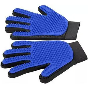 Brush Effortless Pet Grooming Glove for Gentle Hair Removal on Dogs & Cats - Blue Design, 2 Inch Length, 3 Inch Width, 1 Inch Height, 0.2 lbs Weight Multi-Function Cat